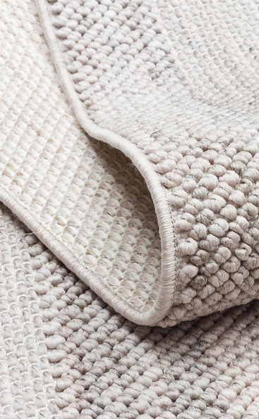 Eko Cozy Koleksiyonu Hav Vermeyen Özel İpler ile Üretilen Örgü Desenli Halı CZY 05 Grey - Resim 3