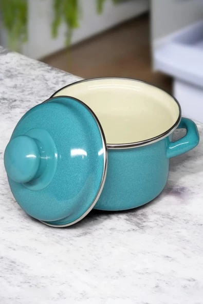 Nishev.com Evini Sev 4’lü Mini Emaye Derin Tencere Seti 12 cm 900 ml - 8