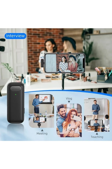 Viakıng Type-c Kablosuz İkili Yaka Mikrofonu Dock Şarj - 6