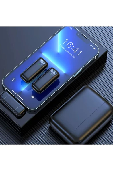 Viakıng Type-c Kablosuz İkili Yaka Mikrofonu Dock Şarj - 4