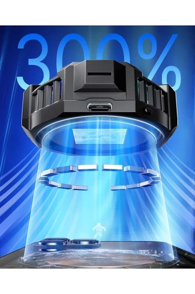 Viakıng Fan Soğutucu RGB Led Işıklı Isı Derece Göstergeli Cep Telefon Soğutucu Radyatör - 6