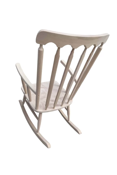 Evim-E Aksesuar Izgaralı Sallanan Sandalye-tv Koltuğu-baba Koltuğu-tamamı Ağaç- Hâm & Boyasız - 3