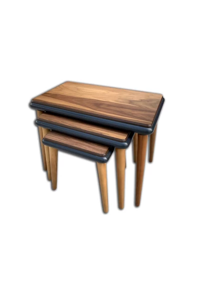 Evim-E Aksesuar Kelebek Zigon Sehpa Cevize Antresit Tamamı Ahşap Boyalı