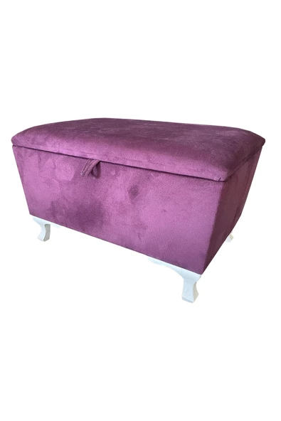 Evim-E Aksesuar Sandıklı Ayakucu Pufu-120cm-Kadife Kumaş- - 2