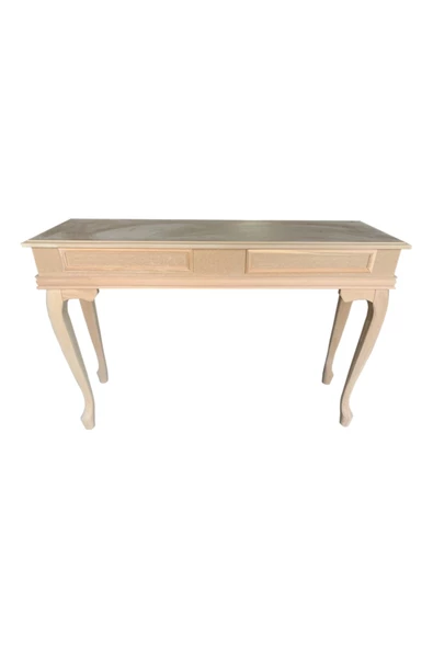 Evim-E Aksesuar Lükens Ayaklı Tamamı Ahşap 120 Cm Dresuar Ham& Cilasız - 2