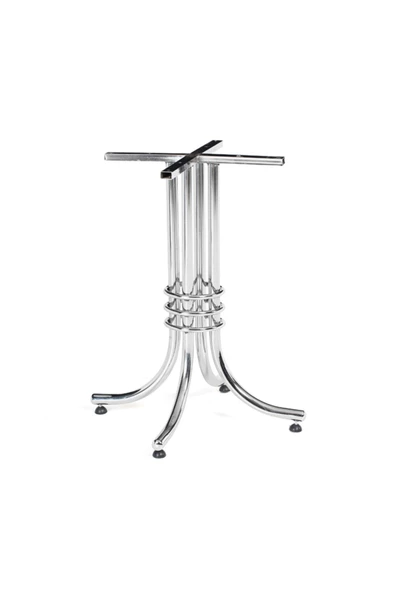 Evim-E Aksesuar Japon Yuvarlak&kare Nikelajlı(krom&gümüş Renkte) Metal Masa Ayağı - Ahşap Için