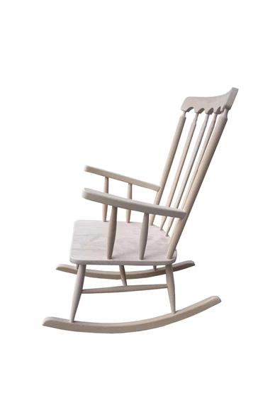 Evim-E Aksesuar Izgaralı Sallanan Sandalye-tv Koltuğu-baba Koltuğu-tamamı Ağaç- Hâm & Boyasız - 2