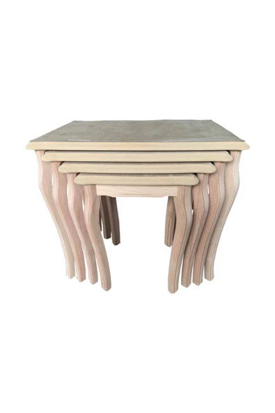 Evim-E Aksesuar Develi Zigon Sehpa Klasik 4'lü Hâm&cilasız - 2