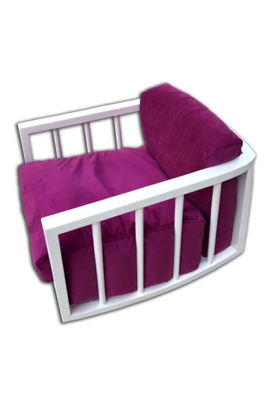 Evim-E Aksesuar Kendinden Sallanan Tamamı Ağaç Koltuk Beyaz Lake