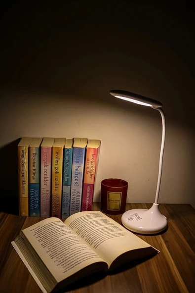 Şarjlı Sarı Ve Beyaz Renk Masa Lambası  Wt-005 - Resim 4