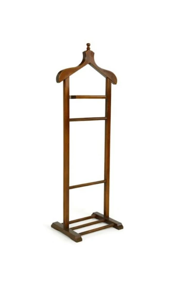 Evim-E Aksesuar Tekli Dilsiz Uşak&askılık Tamamı Ağaç Ceviz Ahşap Renk