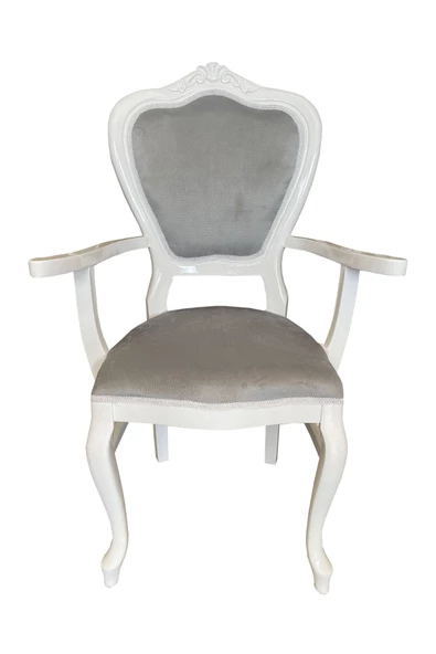 Evim-E Aksesuar Kontra Klasik Oymalı Kollu Tamamı Ağaç Sandalye - 2