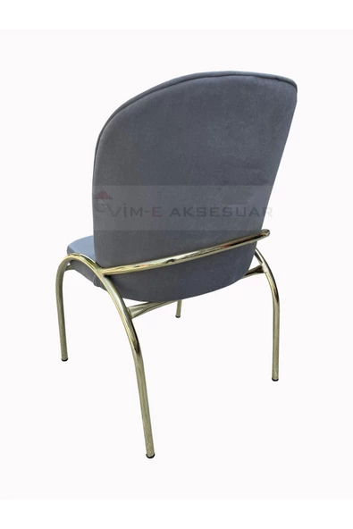 Evim-E Aksesuar Lotus Metal Gold Kaplamalı Mutfak&Cafe&Salon Sandalye - 3