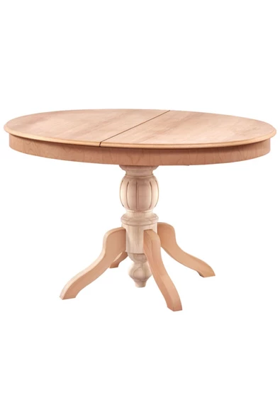 Evim-E Aksesuar 90x130 Cm Baba Ayaklı Oval Raylı Açılır Masa Ahşap Ham&cilasız