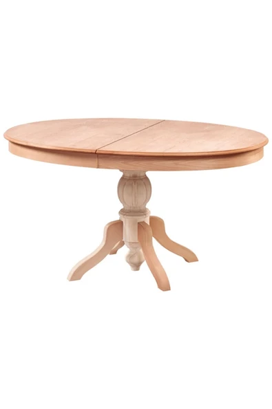 Evim-E Aksesuar 100x150 cm Baba Ayaklı Oval Raylı Açılır Masa Ahşap Ham&Cilasız - 3
