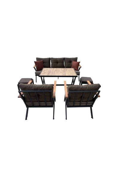 Evim-E Aksesuar Vega 'n’ Model Deluxe Bahçe&cafe&balkon Takımı (3 1 1 PUFLAR MASA)profil - 3