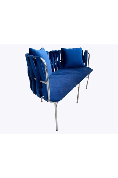 Evim-E Aksesuar Sarmaşık Çay Seti Takımı Metal Nikel Kaplamalı-kadife Kumaşlı - 4