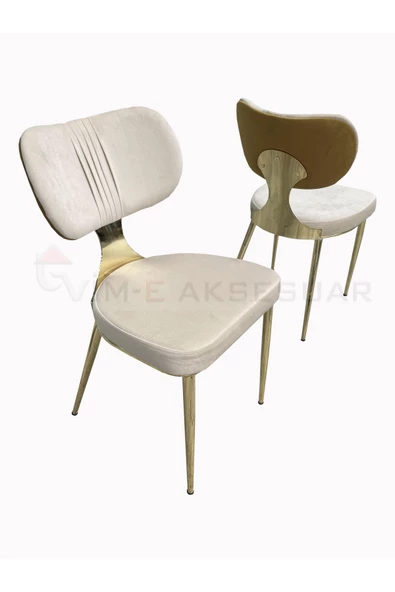 Evim-E Aksesuar Leydi Metal Gold Kaplamalı Mutfak&Cafe&Salon Sandalye