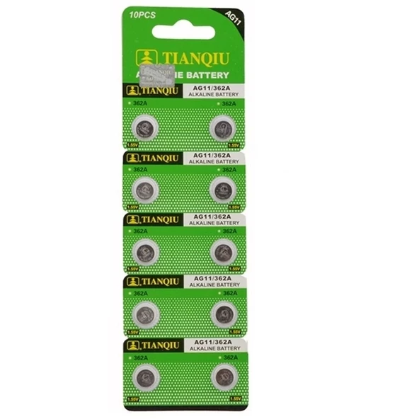 TıanQıu Ag11 Lr721/362 Alkalin 10'lu Düğme Pil