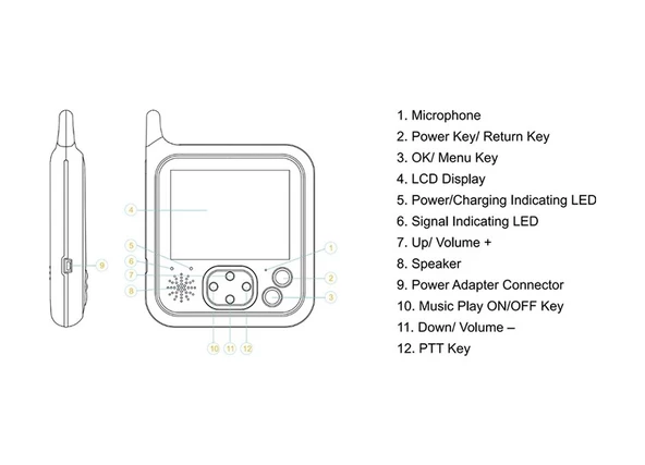Vb607 3.2 İnç Lcd Ekran Bebek Monitörü Bakım Kamerası Ab Tak - 6
