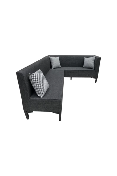 Evim-E Aksesuar Modern (pedli) Mutfak Köşe Takımı Puflu Tamamı Ağaç Iskelet - 3