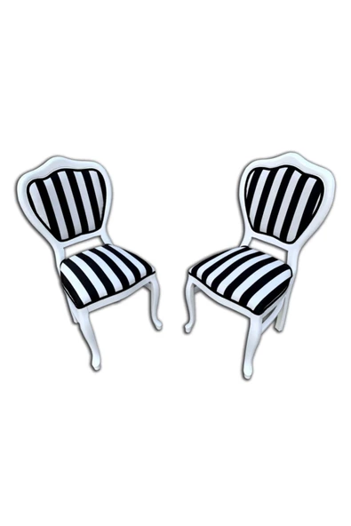 Evim-E Aksesuar Lükens Açılır Ahşap Lake Masa + 4 Adet Kontra Ahşap Lake Zebra Döşeme Sandalye - 3