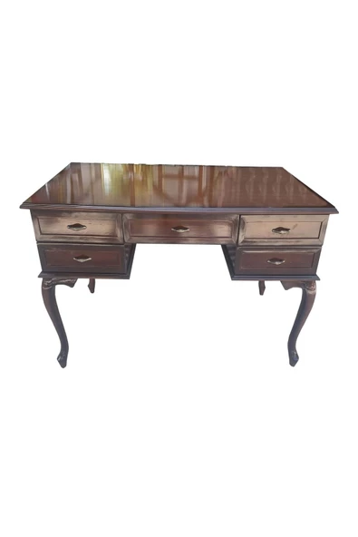 Evim-E Aksesuar Lükens (aslan) Ayaklı 5 Çekmeceli Ceviz Renk Çalışma Masası Rafsız-tamamı Ahşap - 2