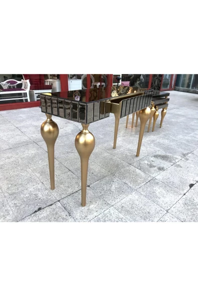 Evim-E Aksesuar Tornalı Tombul Dresuar Tamamı Aynalı - Varak Boyalı - 2