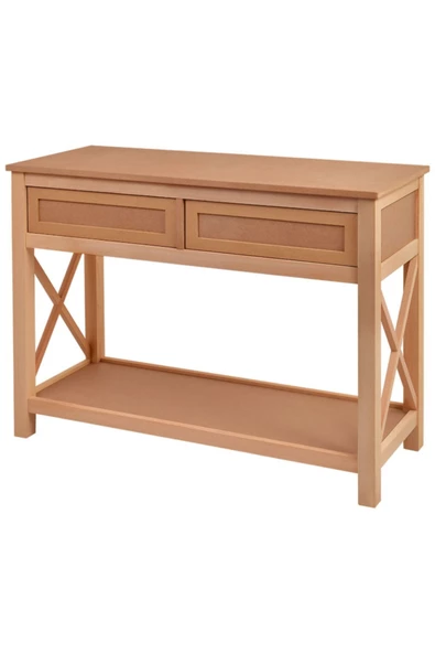 Evim-E Aksesuar Çapraz Dresuar 110 cm Ham Cilasız Tamamı Ahşap