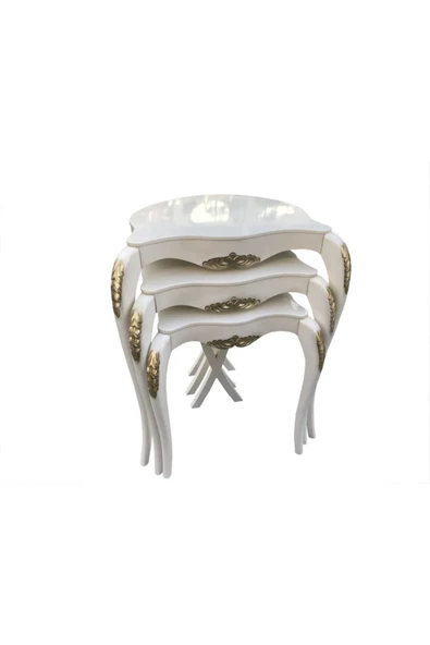 Evim-E Aksesuar Ahtapot Zigon Sehpa Oymalı Beyaz