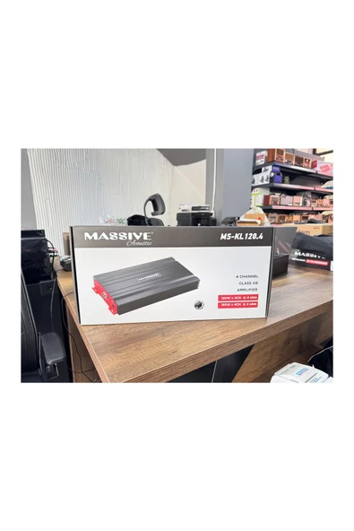 Massive Ms-kl120.4 Ab 4kanal Efsane Seri Oto Amfi Anfi 4ch-4 Ohm 120w-rms -rms 2 Ohm 4chx180w Bas Kontrollü - 4