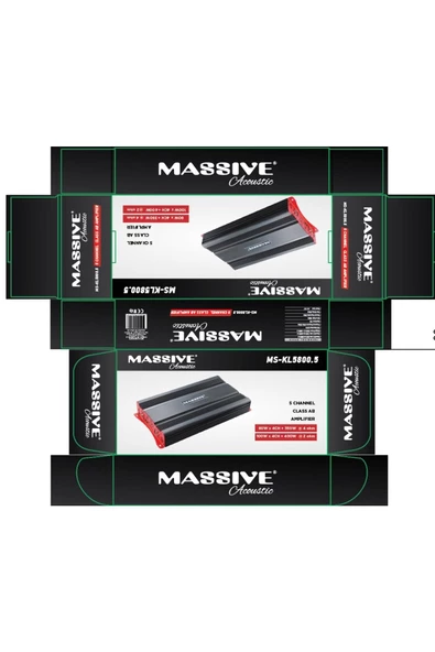 Massive Ms-kl5800.5  5 Kanal 7000 Wat Amfi Power 4ohm 4x80w-2Ohm 4x100w Rms +1x 400w Rms Bas Kontrollü - 3