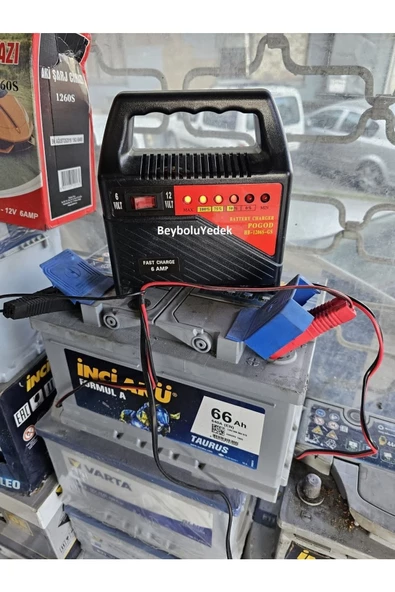 FullYedek Pogod 220 Volt - 12 Volt - 6 Volt 6 Amper Ledli Göstergeli Akü Şarj Cihazı Hb-1260s-gs - 4