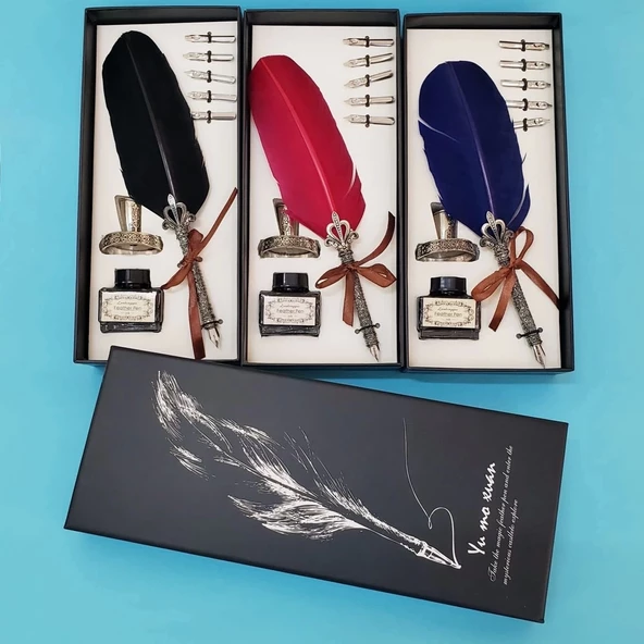 Tüylü Masaüstü Divit Kalem Seti ürün görseli