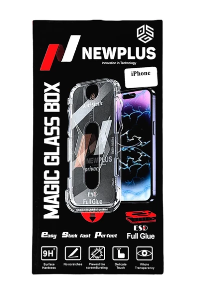 iPhone 16 Pro Uyumlu Tam Kaplayan Siyah Çerçeveli Magic Ekran Koruyucu Cam Kolay Uygulama Aparatlı - Resim 4