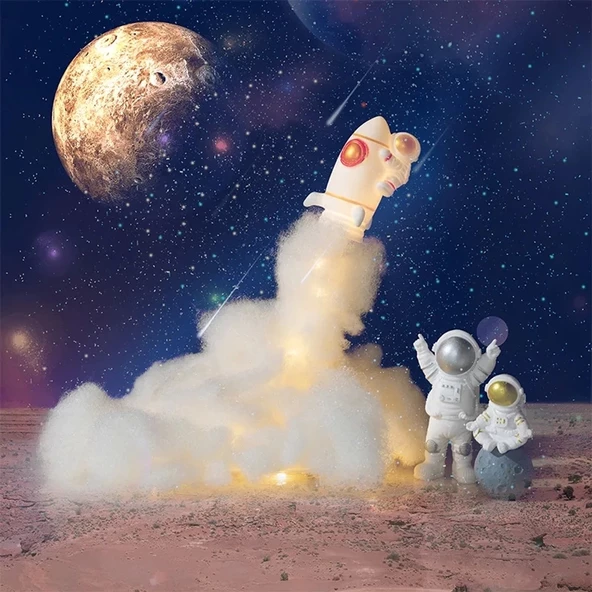 Uçan Astronot Tasarımlı Gece Lambası - Resim 6