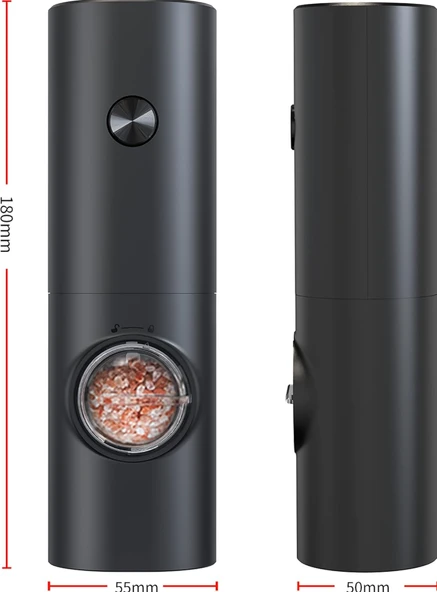 QASUL Tek Elle Ayarlanabilir Pürüzlülük Pille Çalışır Mutfak Yemek Veya Hediye İçin Baharat Aletleri - 5