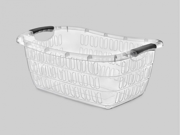 Poly Time Plastik Köşeli Şeffaf Çamaşır Sepeti