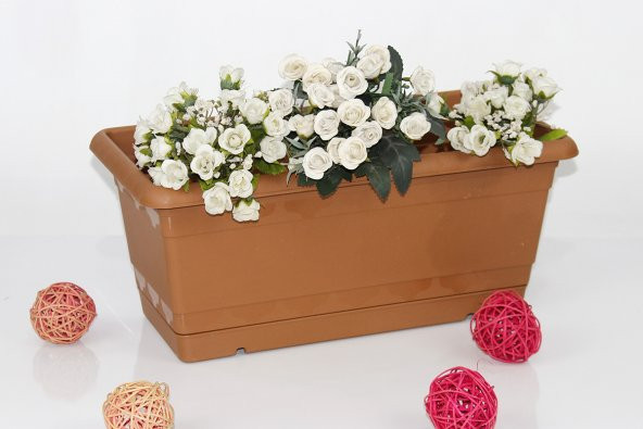 EminHome Toprak Görünümlü Balkon Saksı 50 cm 11 Lt K513 - 2