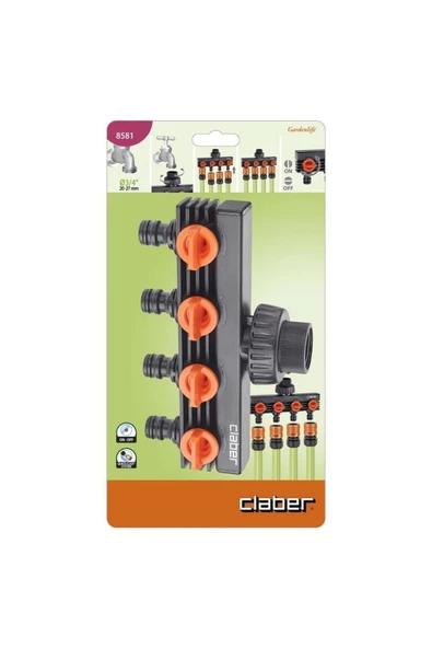 CLABER  MUSLUK ADAPTÖRÜ DÖRTLÜ CLABER 8581