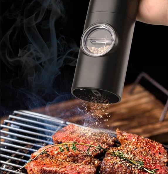 QASUL Tek Elle Ayarlanabilir Pürüzlülük Pille Çalışır Mutfak Yemek Veya Hediye İçin Baharat Aletleri - 6