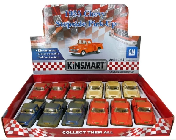 Kinsmart 1955 Chevy Stepside Pick-Up 1/32 Model Araba