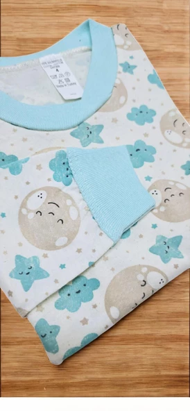 Bulut Desenli Erkek Bebek Pijama Takımı - 5