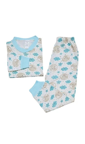 Bulut Desenli Erkek Bebek Pijama Takımı - 4