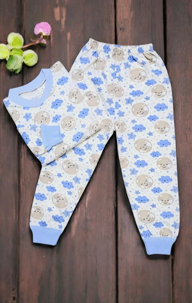 Bulut Desenli Erkek Bebek Pijama Takımı - 9