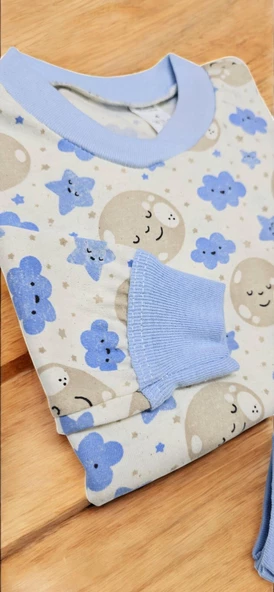Bulut Desenli Erkek Bebek Pijama Takımı - 11