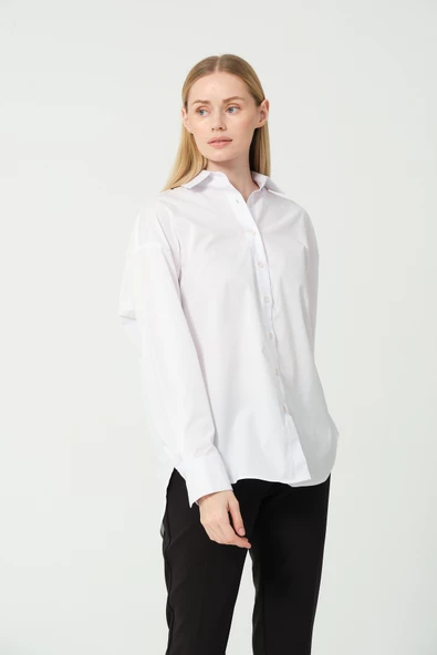 Polo Yaka Sırt Dekolteli Gömlek - 5