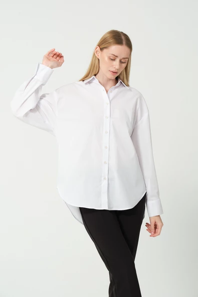 Polo Yaka Sırt Dekolteli Gömlek - 3