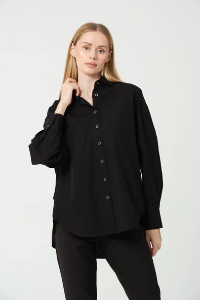 Polo Yaka Sırt Dekolteli Gömlek - 12