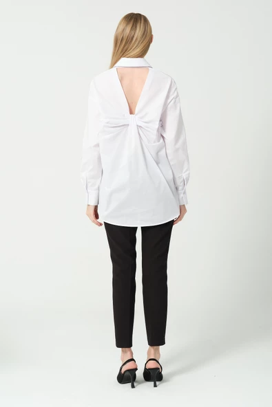 Polo Yaka Sırt Dekolteli Gömlek - 8